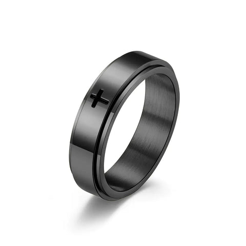Minimalist Cross Rotatable Stainless Steel Ring Frugal Finds Galore