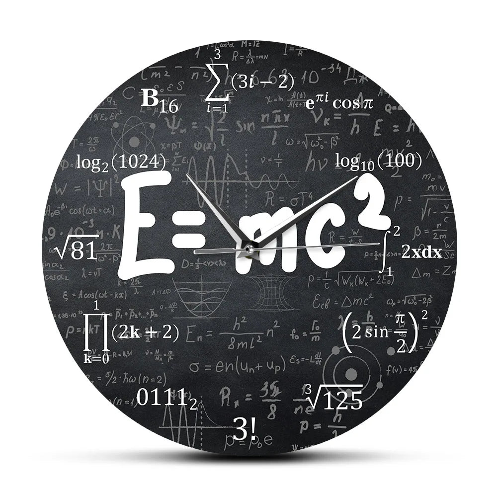 E=mc2 Math Formula Geek Wall Clock