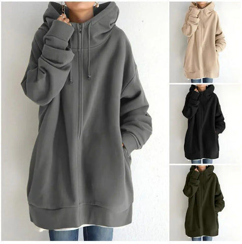 Women's Fuzzy Full-Zip Sport Pullover Hoodie Frugal Finds Galore