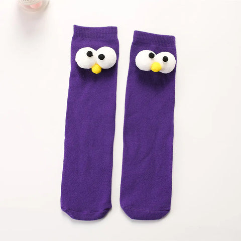 Knee-length Doll Socks with Big Eyes Design Frugal Finds Galore