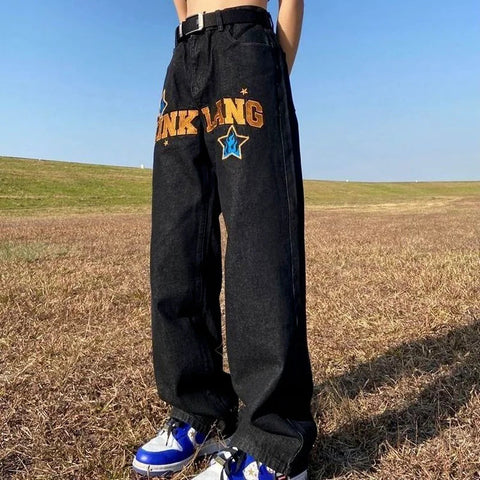 Retro American Hip-Hop Wide Leg Jeans Frugal Finds Galore