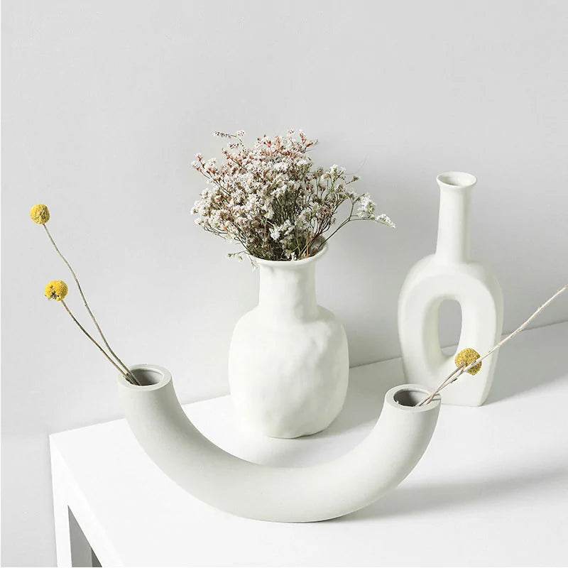 Nordic White Ceramic Vase