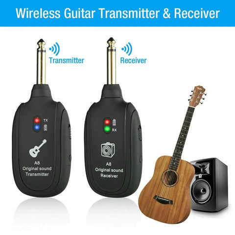 UHF Guitar Wireless System Transmitter+Receiver Built In Rechargeable Battery Frugal Finds Galore