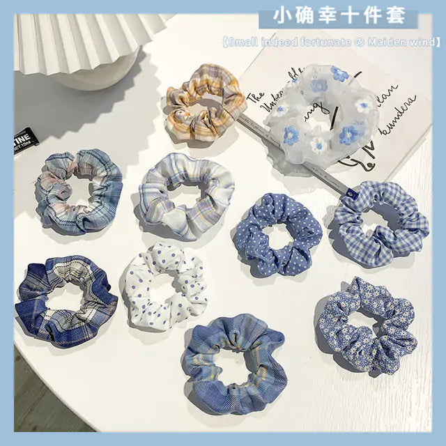 Velvet Solid Color Hair Scrunchies Set