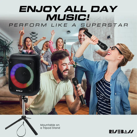 Portable Karaoke Machine with 2 Wireless Microphones Frugal Finds Galore