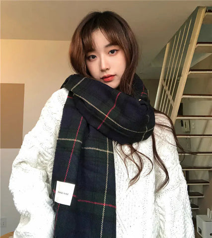 Versatile Retro Plaid Scarf with Tassels Frugal Finds Galore