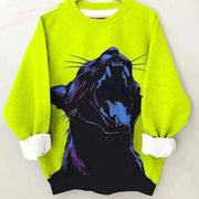 Colorful Cheetah Art Long Sleeve Women's Sweater Frugal Finds Galore