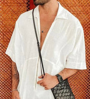 Men's Casual One-Piece Suit with Belted Overalls Frugal Finds Galore