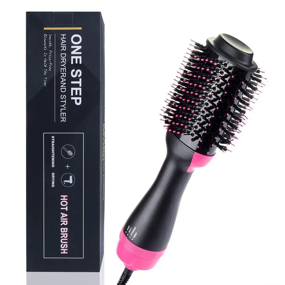 2-in-1 Electric Hair Dryer Straightener Curler Volumizing  Comb