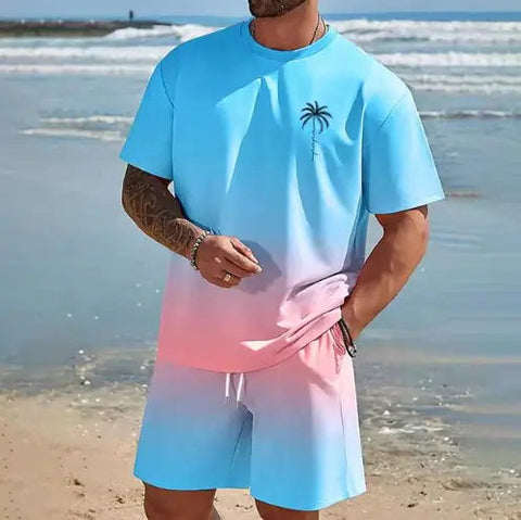 Men's Hawaiian Beach Shirt & Shorts Set Frugal Finds Galore