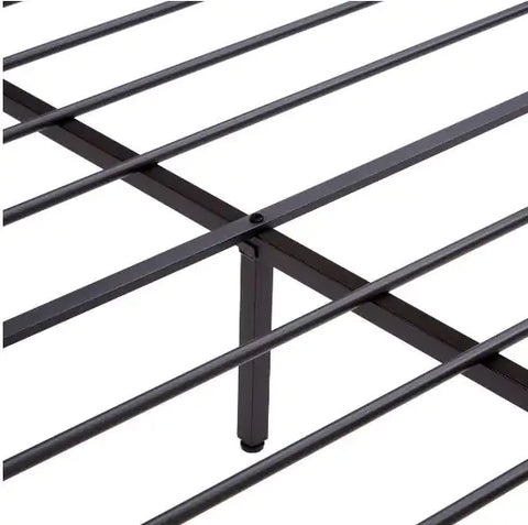 King Size Metal Platform Bed Frame With Wooden Headboard And Footboard With USB LINER Frugal Finds Galore