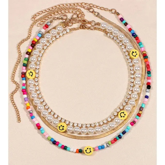 Acrylic Smiley Beads Necklace