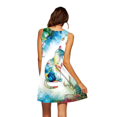 Digital Print Dress, Sleeveless & Off-Shoulder Midi Dress Frugal Finds Galore