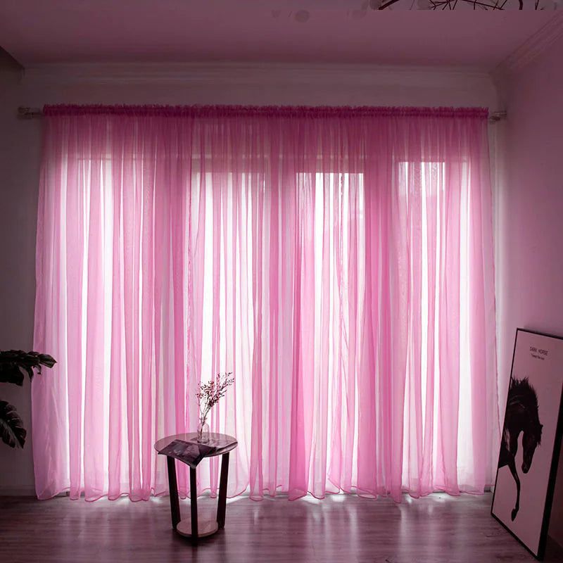 Solid Color Gauze Curtain