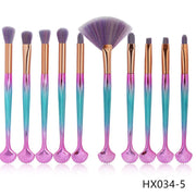 10-Piece Shell Makeup Brush Set - Beauty Tools Frugal Finds Galore