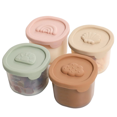 Silicone Baby Food Storage Containers  4PK Frugal Finds Galore