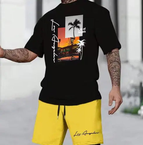 Men's Hawaiian Beach Shirt & Shorts Set Frugal Finds Galore
