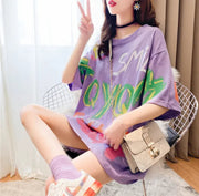 Women's Graffiti Short-Sleeved T-Shirt Frugal Finds Galore