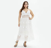 Solid Color Lace Panel Spaghetti Strap Dress Frugal Finds Galore