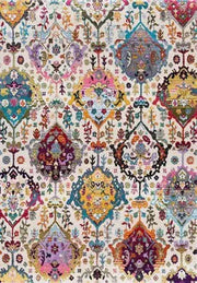 Bohemian Turkish Area Rug, Multicolor Floral Carpet Frugal Finds Galore