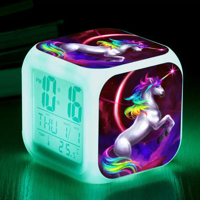 Unicorn Colorful Square Alarm Clock - Creative Design Frugal Finds Galore