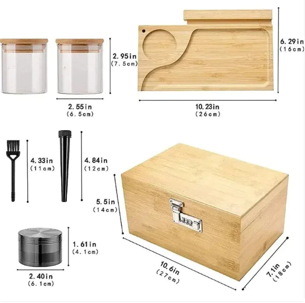 Large Combination Lock Bamboo Password Box