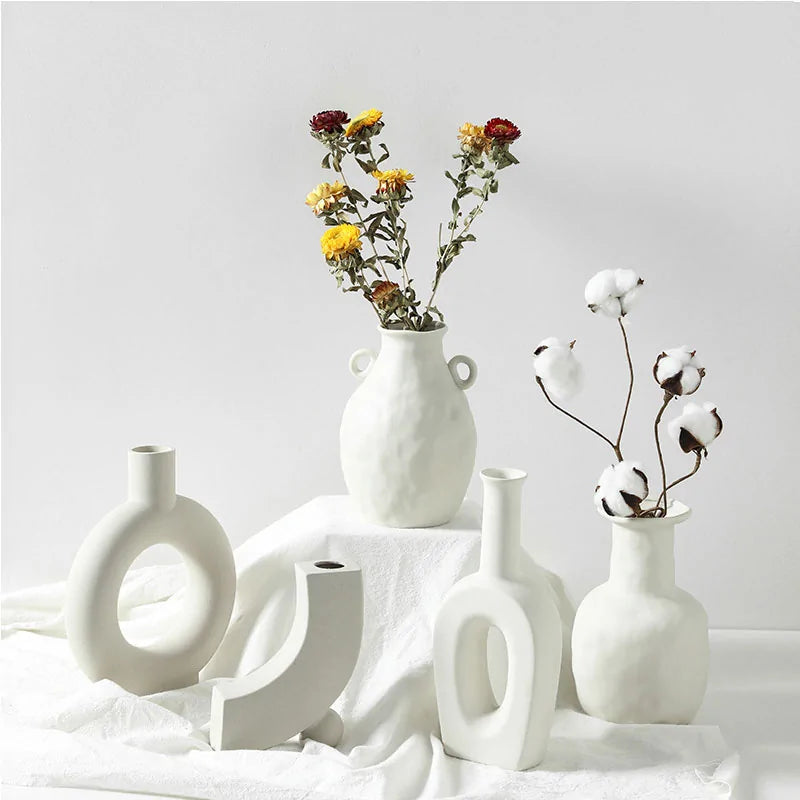 Nordic White Ceramic Vase