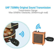 UHF Guitar Wireless System Transmitter+Receiver Built In Rechargeable Battery Frugal Finds Galore
