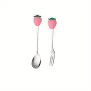Fruit Handle Stainless Steel Spoon and Fork Set of 2 Frugal Finds Galore