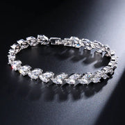 Minimalist Willow Leaf Bracelet with AAA Zircon Stones Frugal Finds Galore