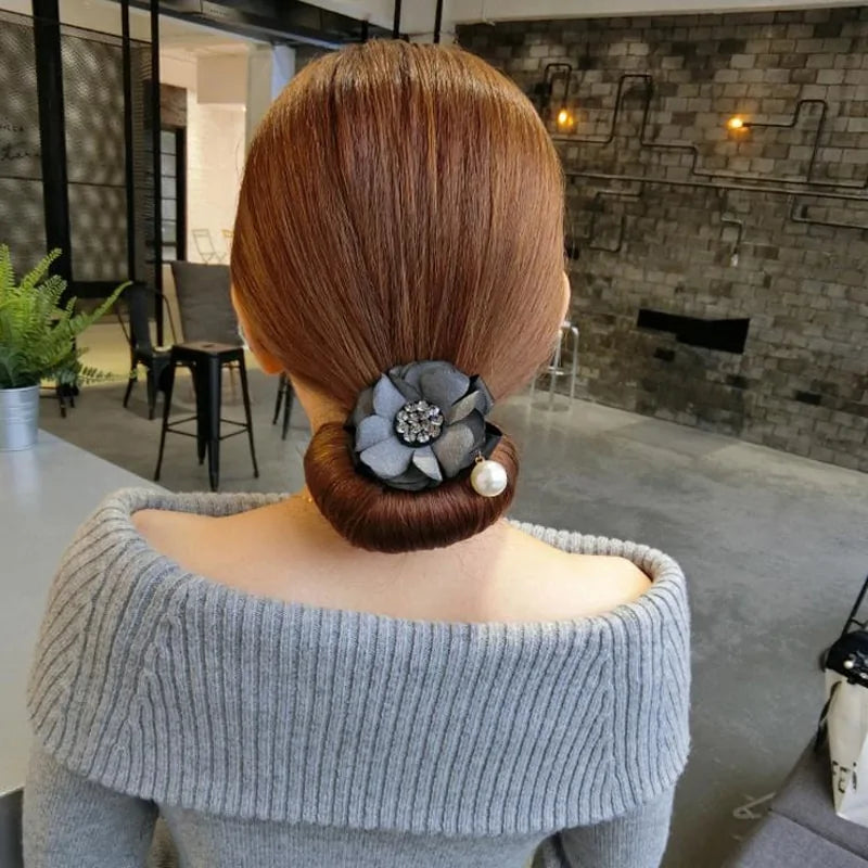 Elegant Rhinestone Hair Bun Maker