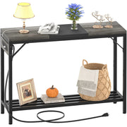 Narrow Console Table with Power Strips Frugal Finds Galore
