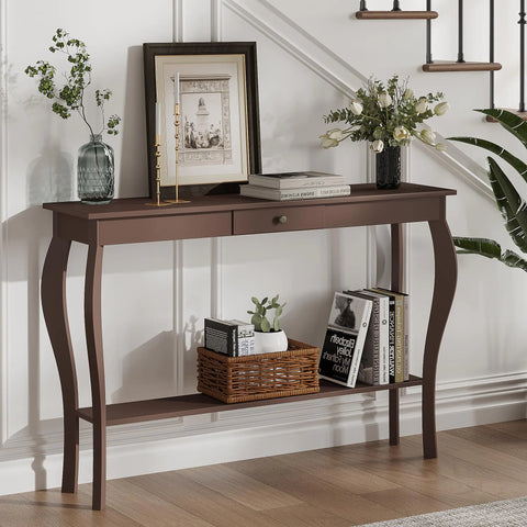 47 Inch Narrow Console Table with Drawer Frugal Finds Galore