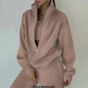 Women's Tracksuit Solid Hooded Sport Suit Frugal Finds Galore