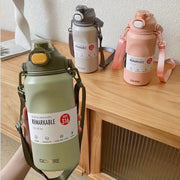 Large-Capacity Portable Thermos Cup with Straw Frugal Finds Galore