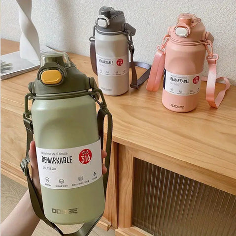 Large-Capacity Portable Thermos Cup with Straw Frugal Finds Galore