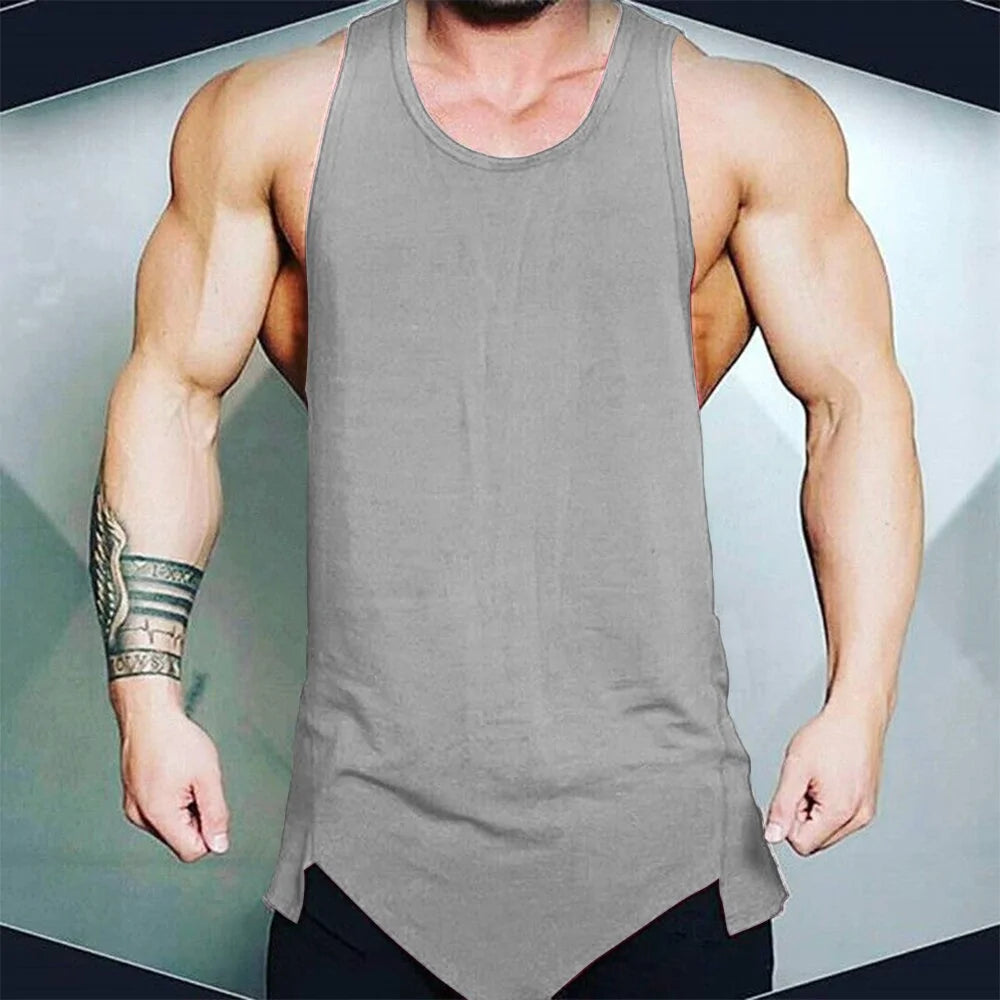 Camiseta deportiva sin mangas para hombre: chaleco liso sin mangas