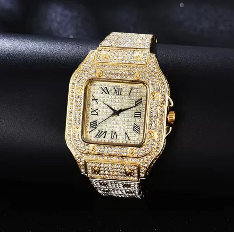 Unisex Diamond Bust Down Watch Frugal Finds Galore
