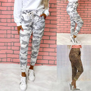 Printed Slim High-Waist Lace-Up Casual Trousers Frugal Finds Galore