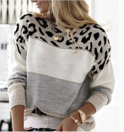 Women's Casual Leopard Print Sweater Frugal Finds Galore