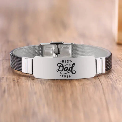 Customizable Stainless Steel BEST DAD Bracelets Frugal Finds Galore