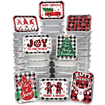 48Pcs Christmas Aluminum Food Containers with Lids Frugal Finds Galore