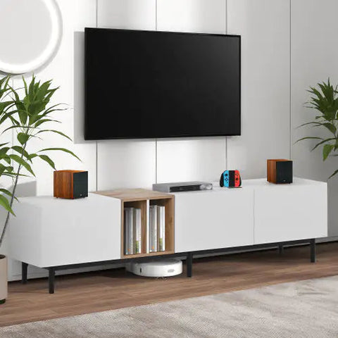 TV Stand Suitable For 80 Inch TV With 3 Doors Frugal Finds Galore
