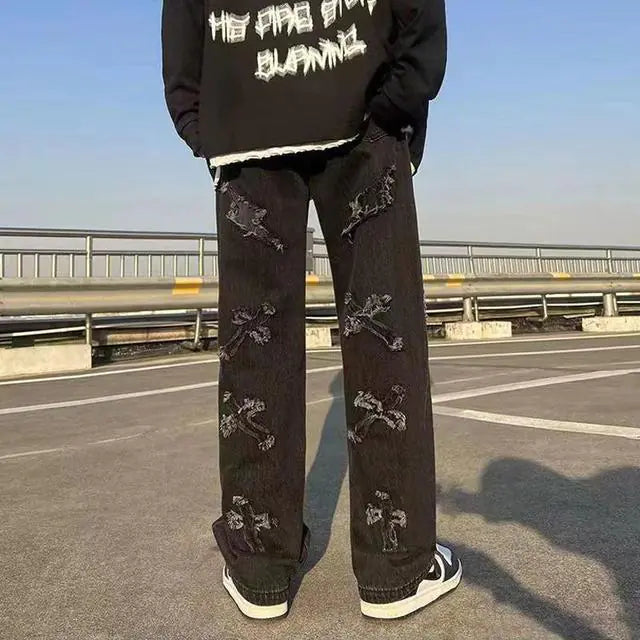 Streetwear Embroidery Baggy Jeans