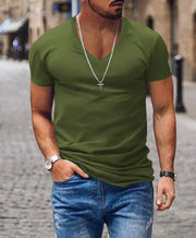 Men's Plus Size Solid Color Casual Short Sleeve T-shirt Frugal Finds Galore