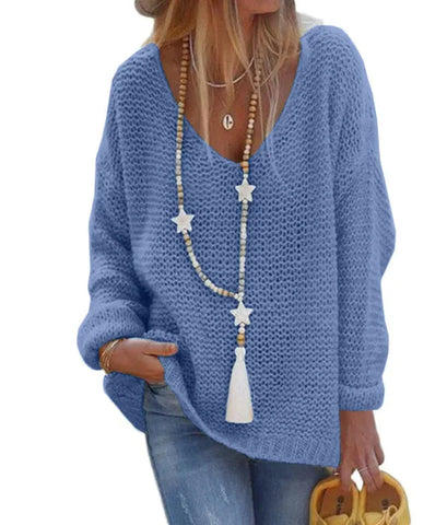 Cozy V-Neck Knit Sweater Frugal Finds Galore