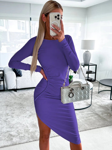 Solid Color Mid-Length Sheath Dress Frugal Finds Galore