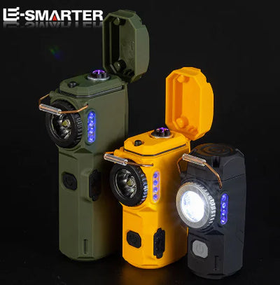 Outdoor Arc Windproof Lighter with Adjustable Flashlight Frugal Finds Galore