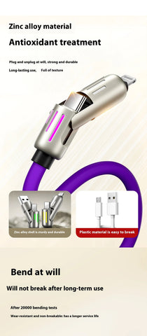 Colorful Four-In-One Fast Charge Cord Frugal Finds Galore