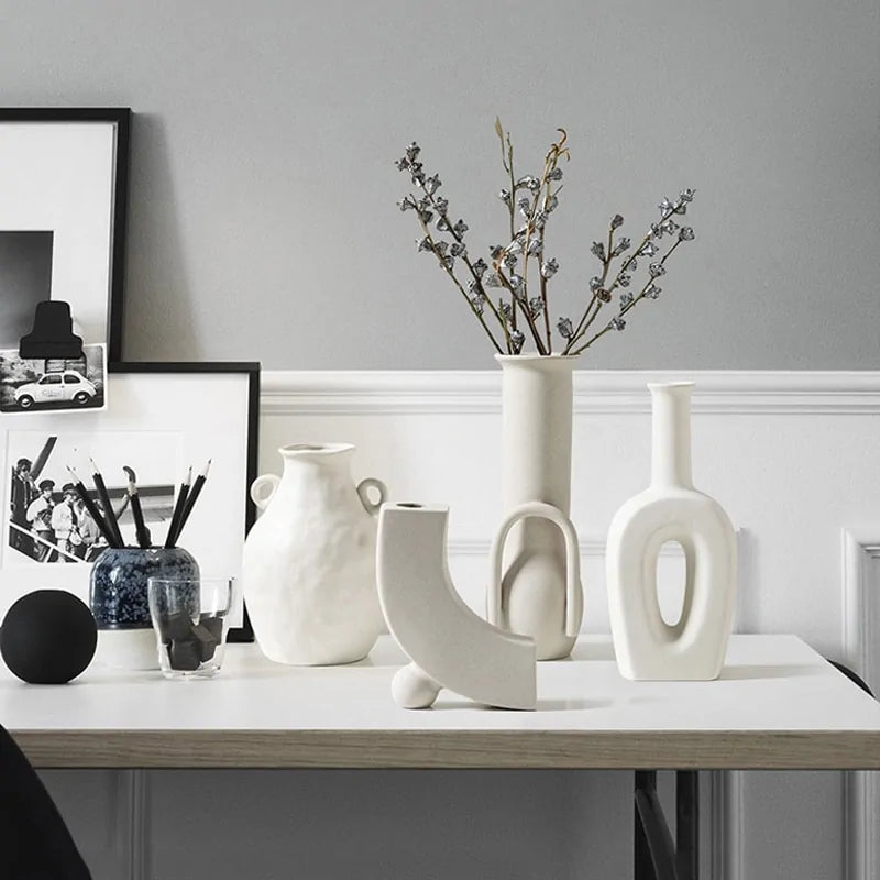 Nordic White Ceramic Vase